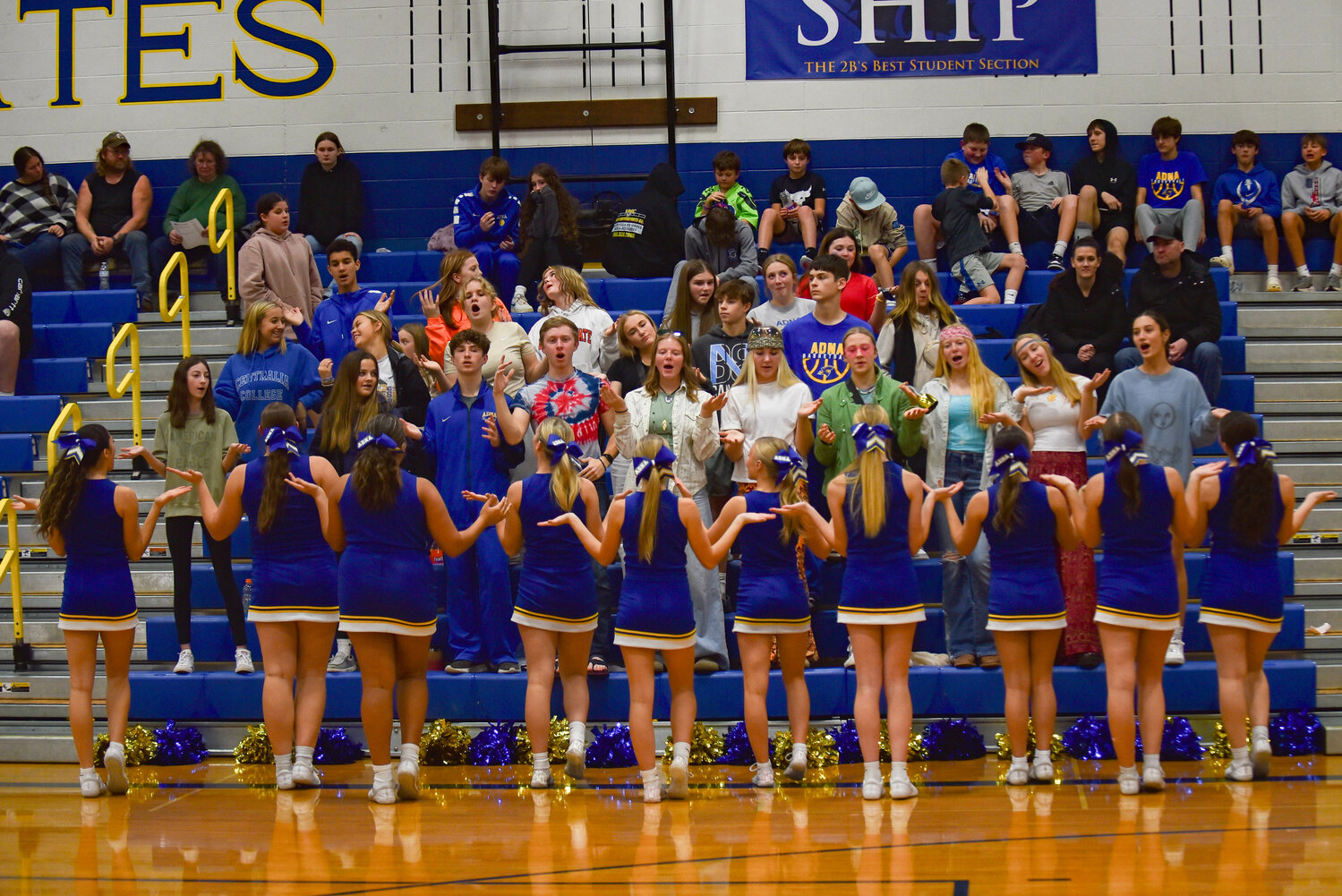 The Adna student section supports their team during Adna's 78-37 win over Onalaska Dec. 7.